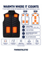11-Zone Heated Vest with 3 Heat Settings