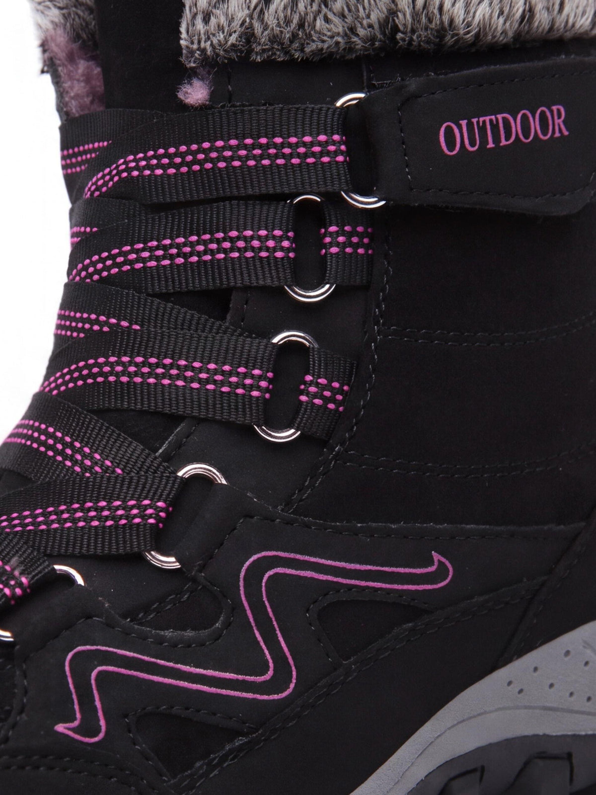 High-Cut Snow Boots with Ankle Strap