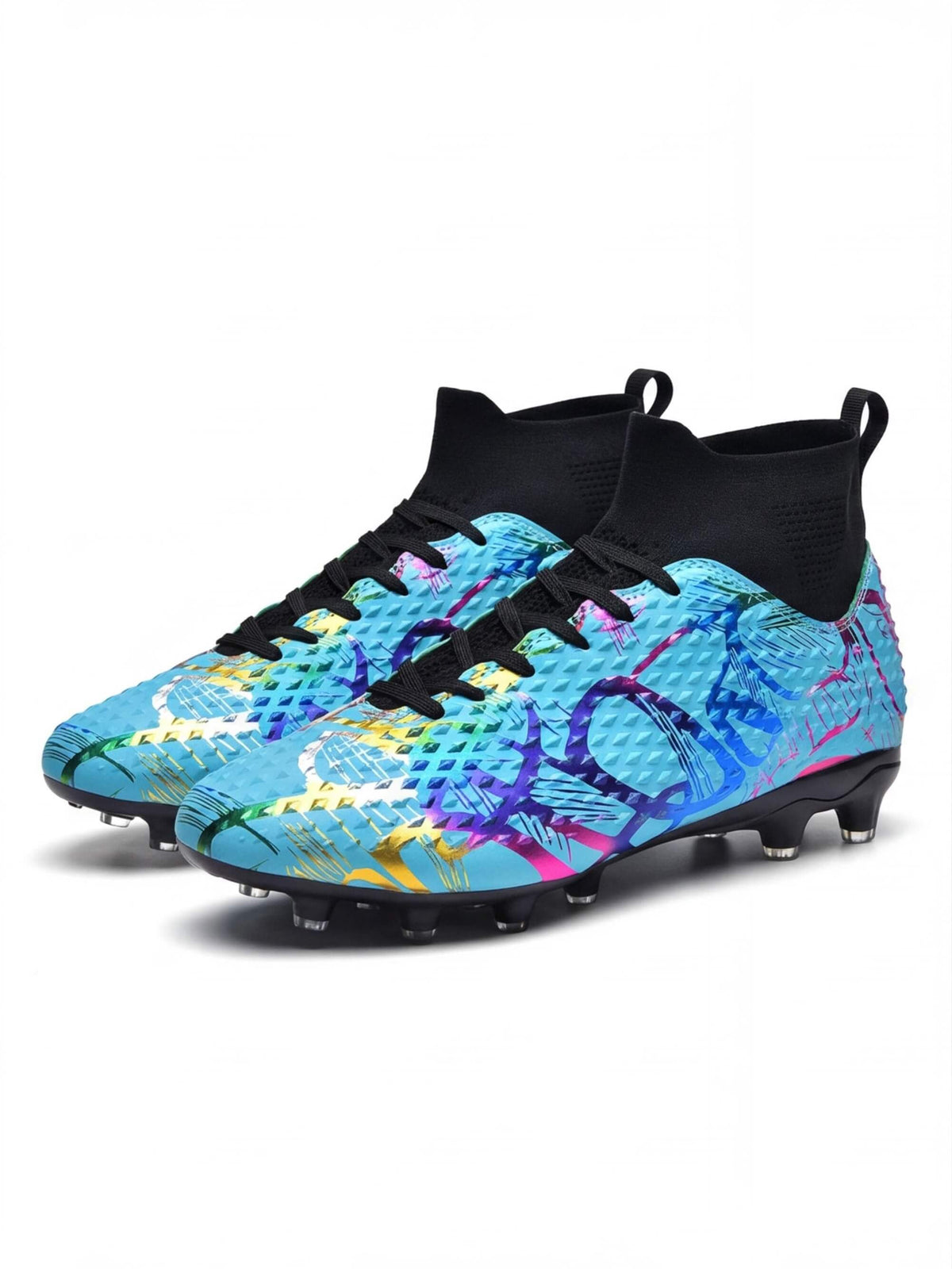 Soccer Cleats with Knit Collar and Textured Upper
