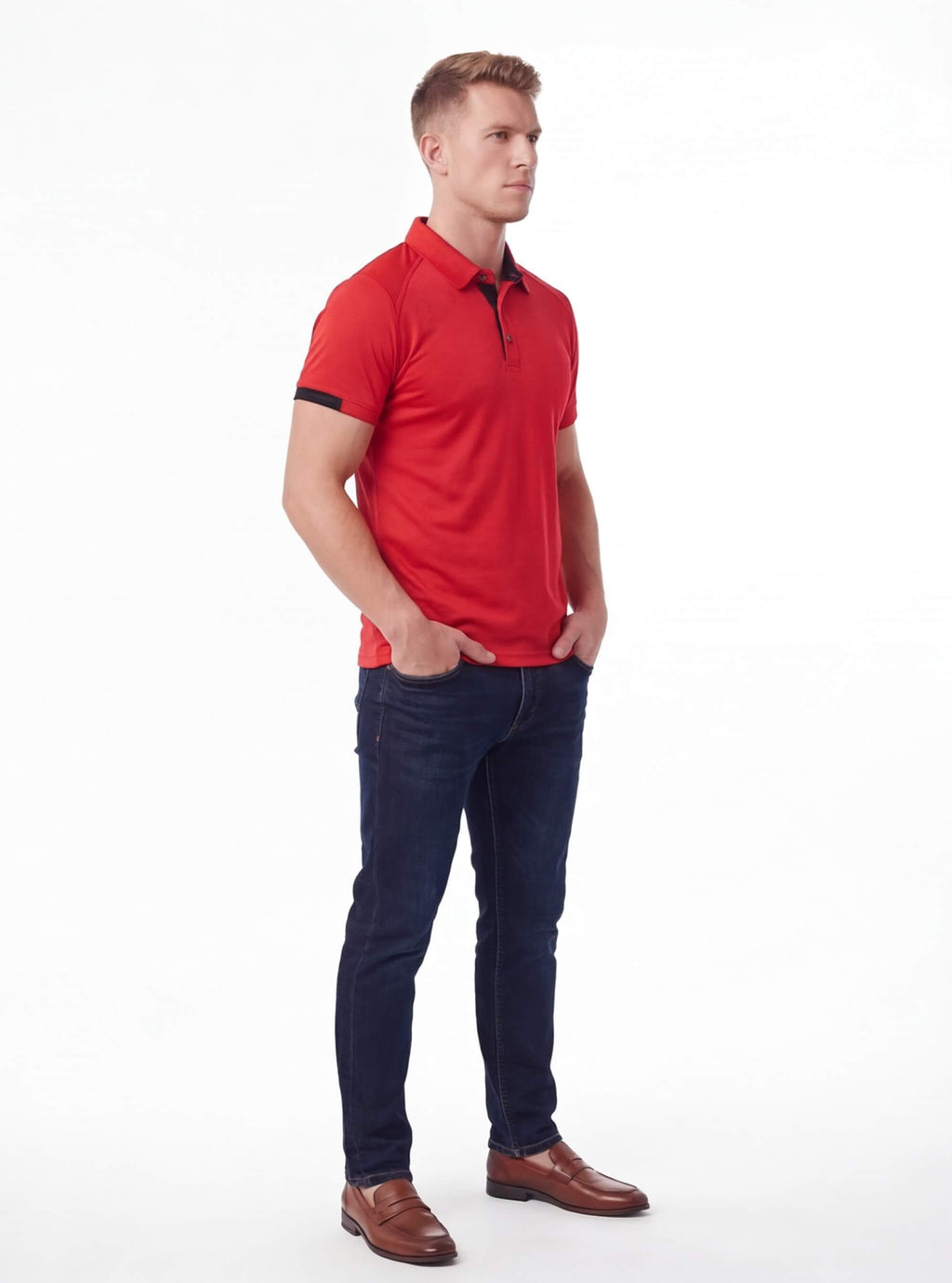 Quick-Dry Golf Polo Shirt with Button Placket