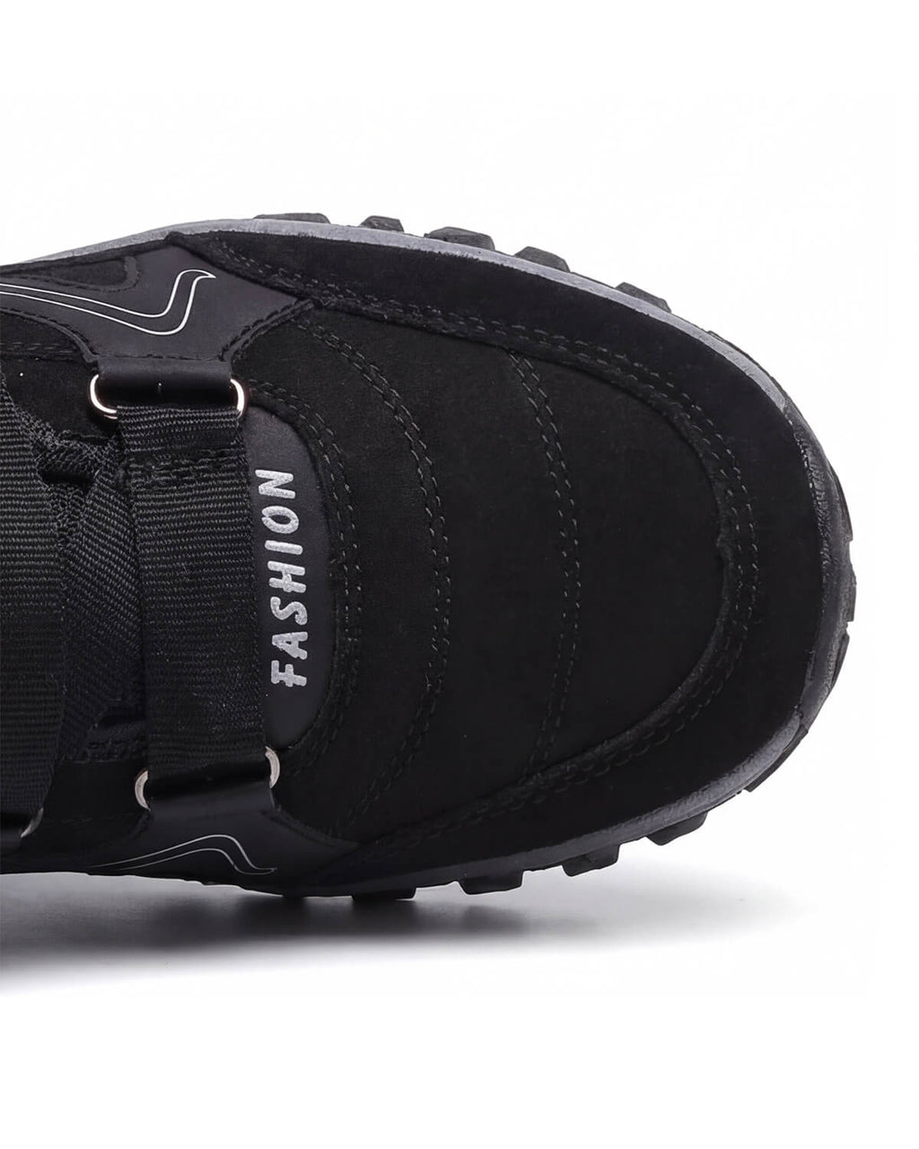 Fleece-Lined Winter Hiking Boots with Hook-and-Loop Straps