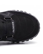 Fleece-Lined Winter Hiking Boots with Hook-and-Loop Straps
