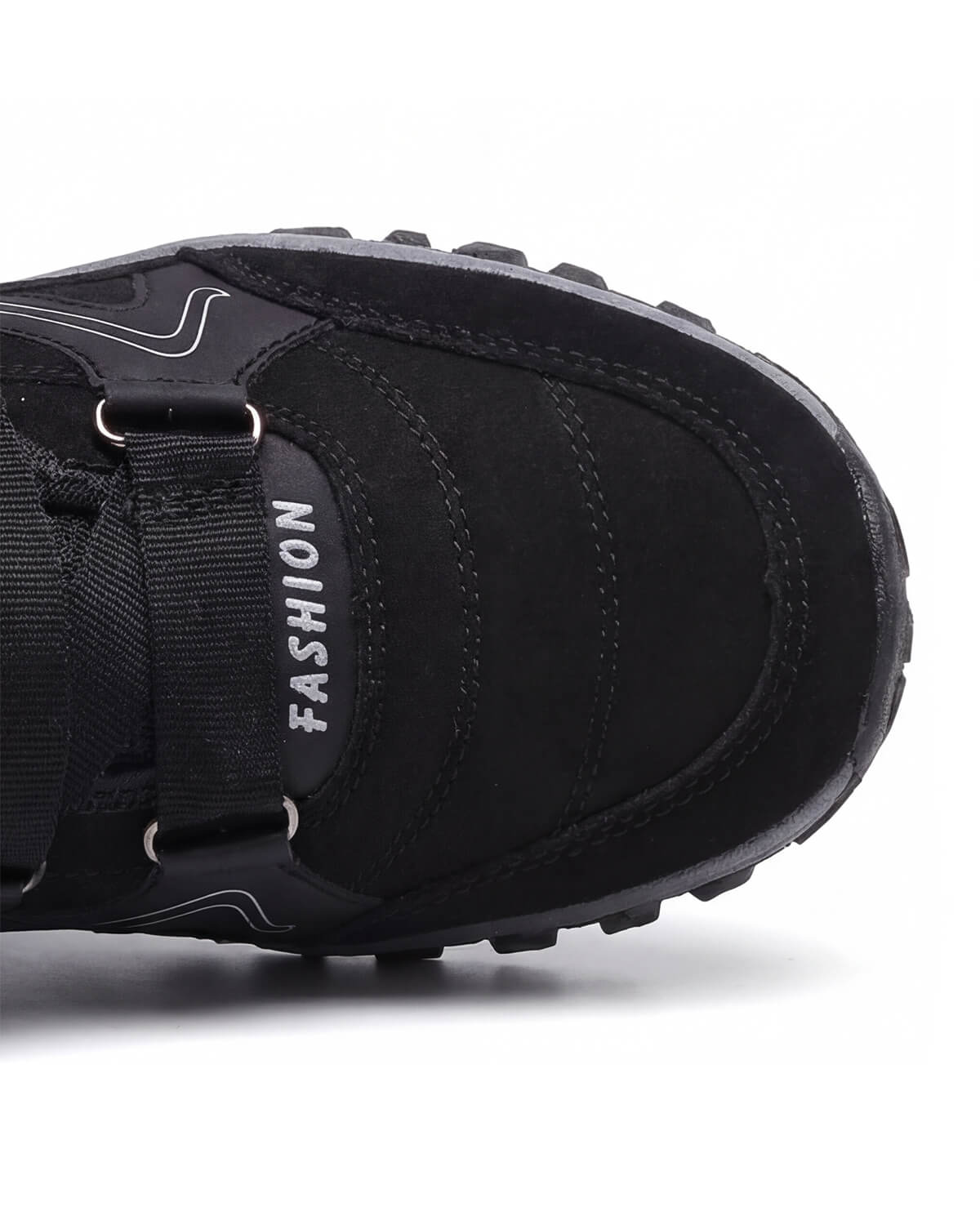 Fleece-Lined Winter Hiking Boots with Hook-and-Loop Straps