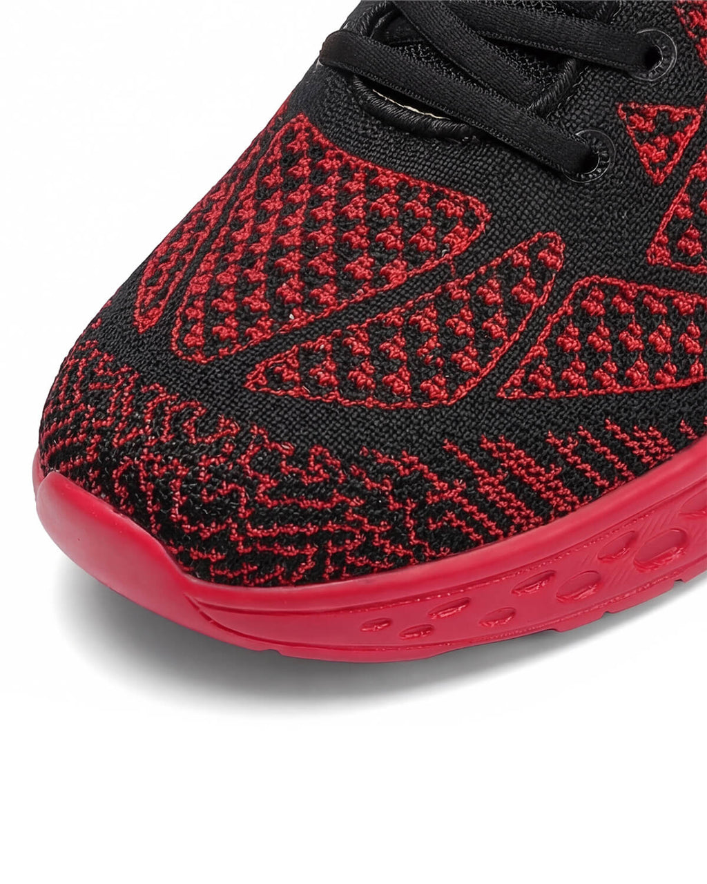 Air Cushion Knit Walking Sneakers with Heel Pull-Tab