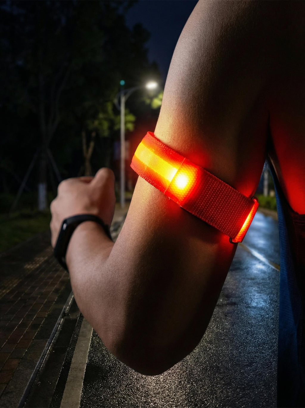 USB Rechargeable LED Reflective Armband for Night Running