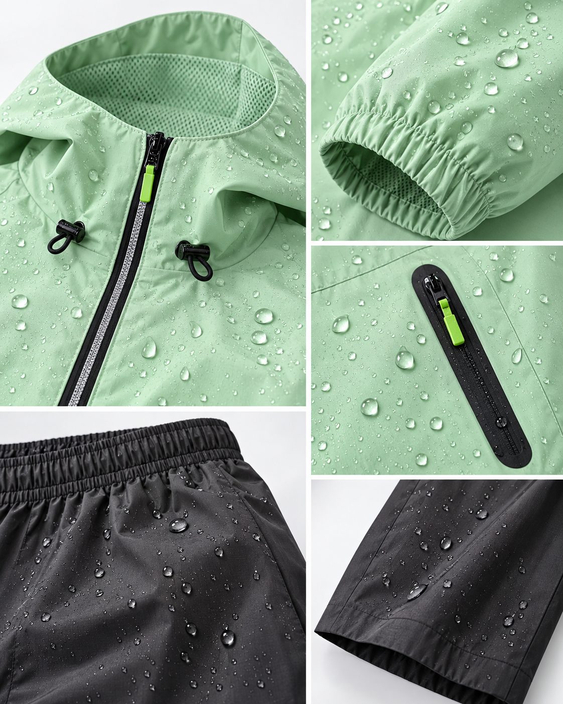 Lightweight Packable Rain Jacket & Pants Set