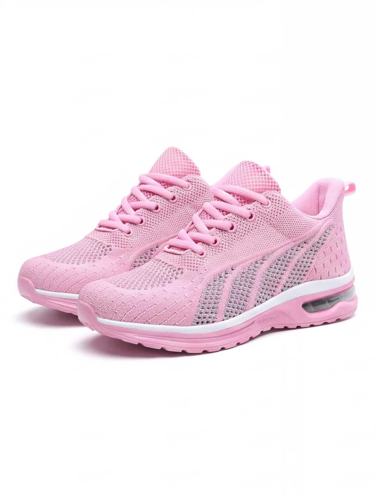 Cushioned Running Shoes with Breathable Knit Upper