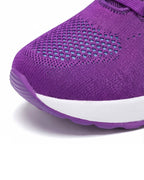 Air Cushion Knit Walking Sneakers with Lace-Up
