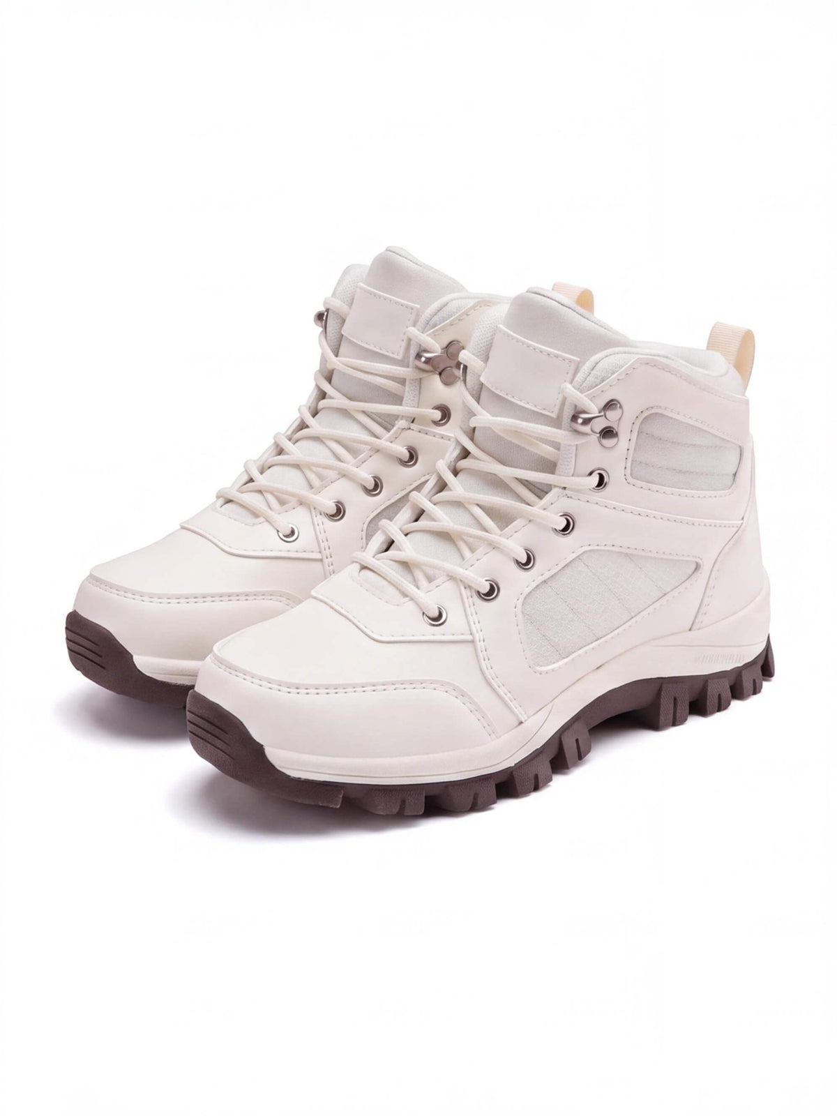 Mid-Cut Hiking Shoes with Mesh Panels and Lugged Sole