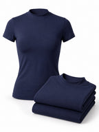 Women's Fitted High-Neck Training T-Shirts - 3-Pack