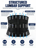 Adjustable 6-Stay Lumbar Support Belt
