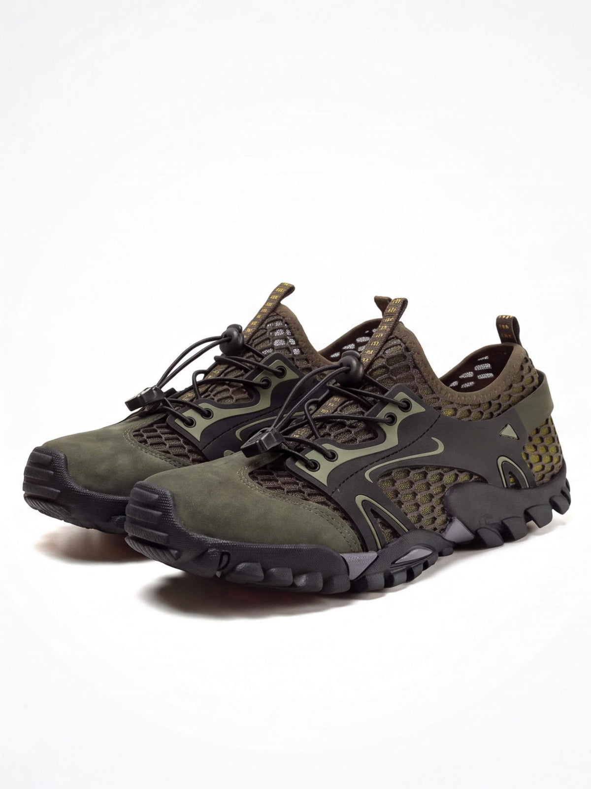 Open-Mesh Trail Shoes with Toggle Lacing and Rugged Tread