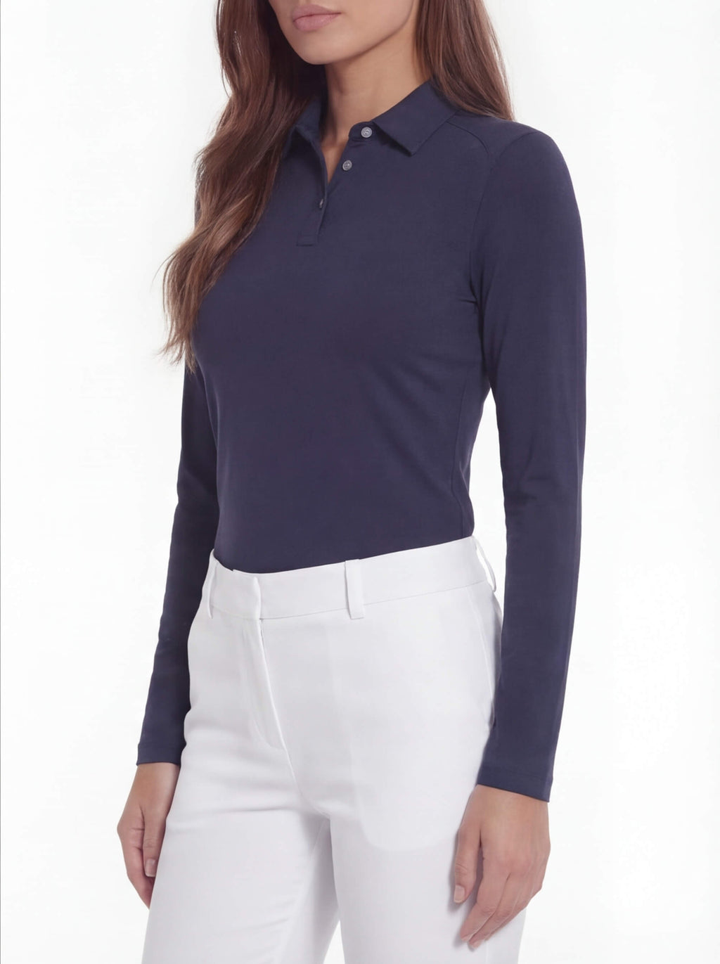 Women’s Long Sleeve Golf Polo with Half-Zip Collar