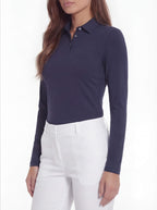 Women’s Long Sleeve Golf Polo with Half-Zip Collar
