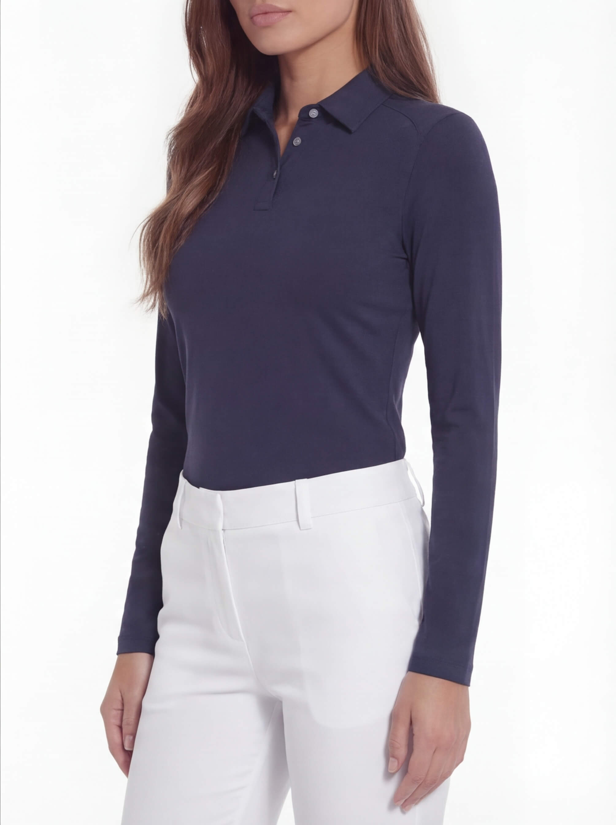 Women’s Long Sleeve Golf Polo with Half-Zip Collar