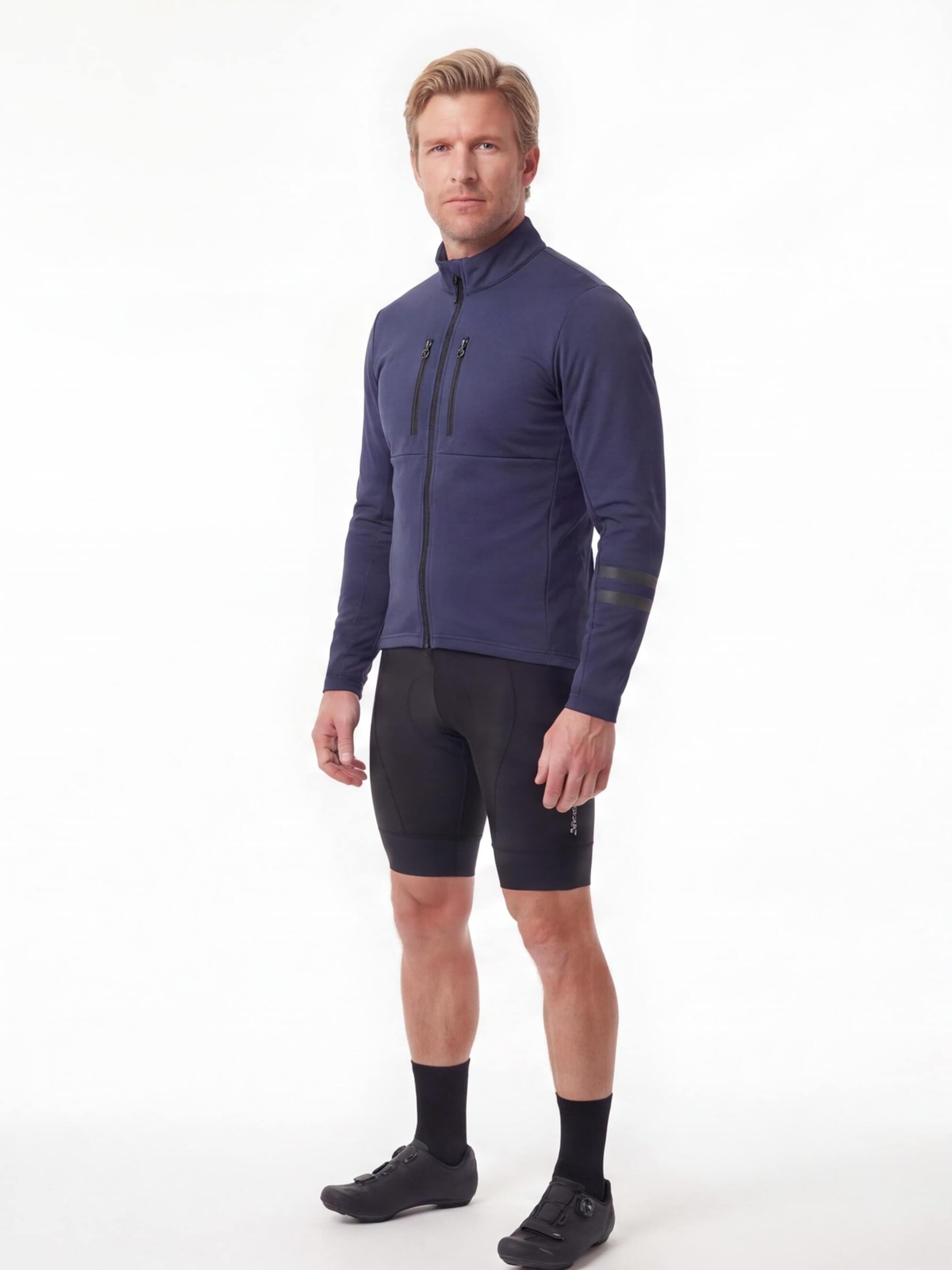 Insulated Cycling Jacket with Dual Chest Zipper Pockets