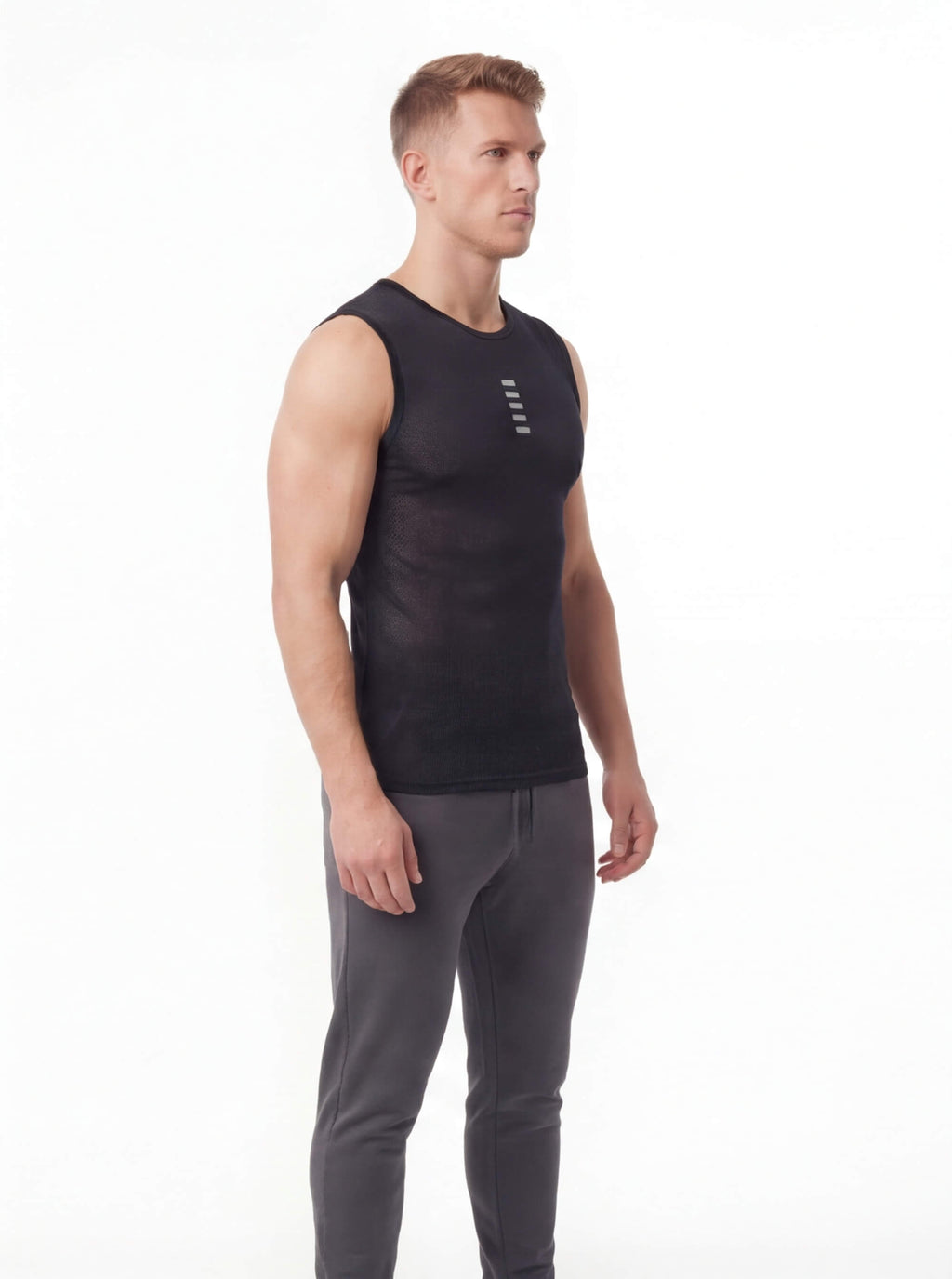 Sleeveless Reflective Cycling Base Layer with Mesh