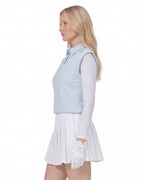 Women’s Sleeveless Golf Polo Top with Button Placket