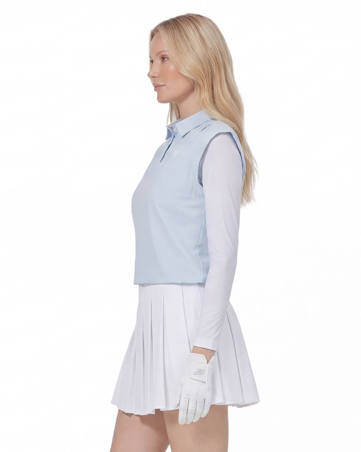Women’s Sleeveless Golf Polo Top with Button Placket