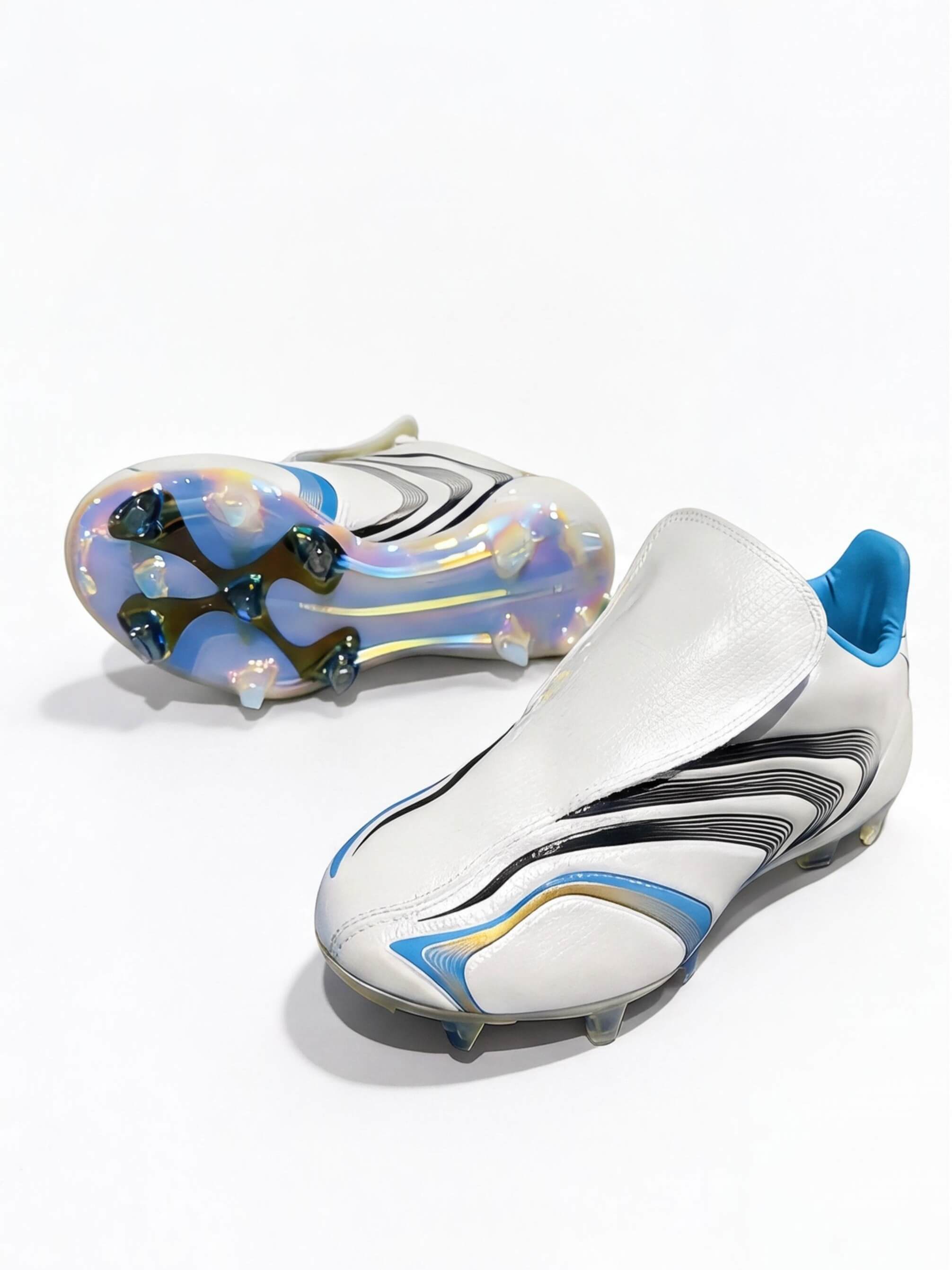 Laceless Soccer Cleats with Molded Traction Studs