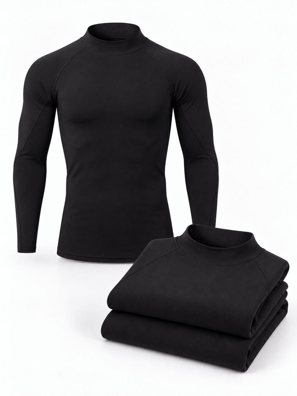 Muscle Fit Long Sleeve Training Shirt 3-Pack - Mock Neck