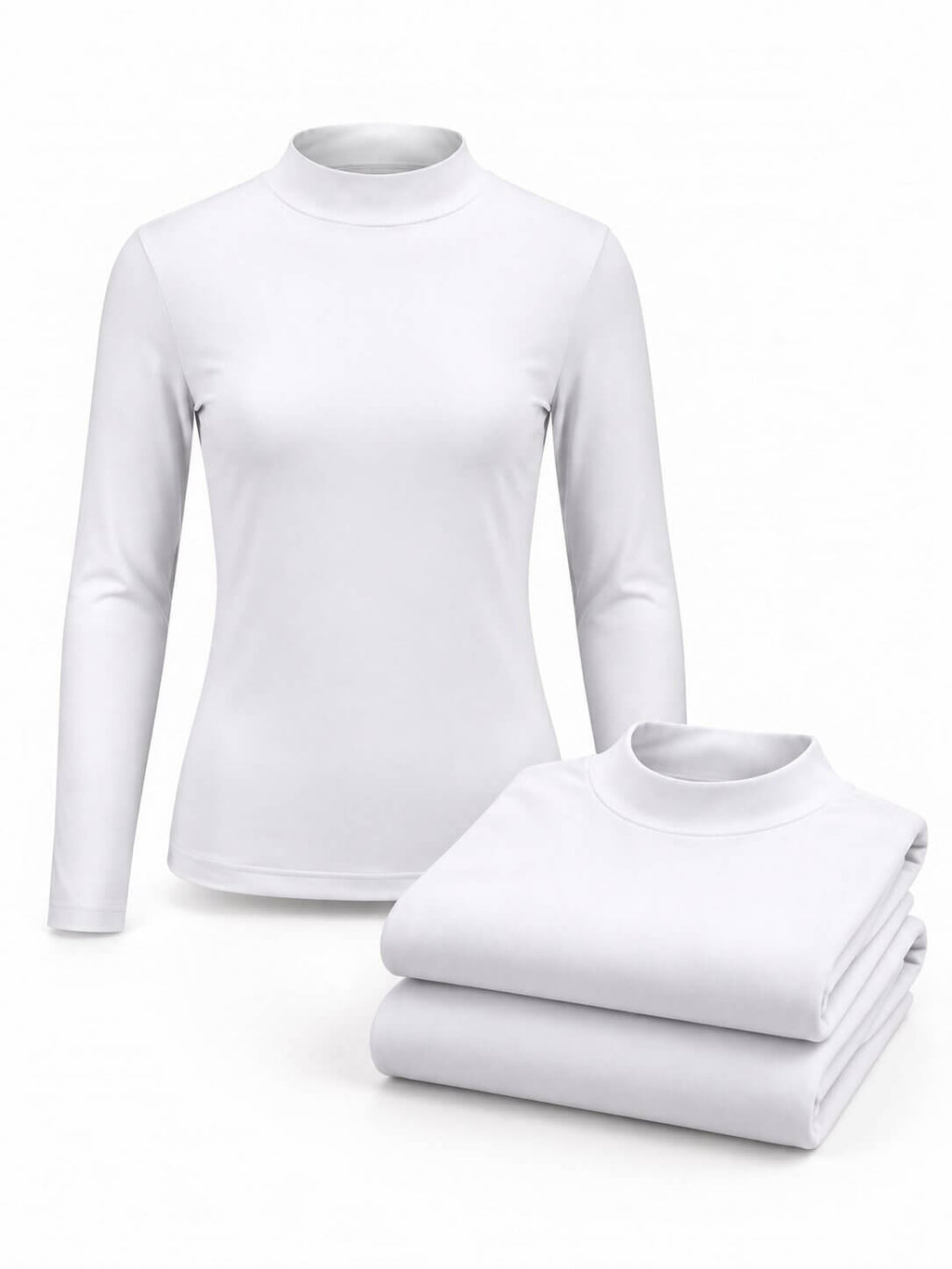 Women's Long Sleeve Mock Neck Golf Tops - 3-Pack