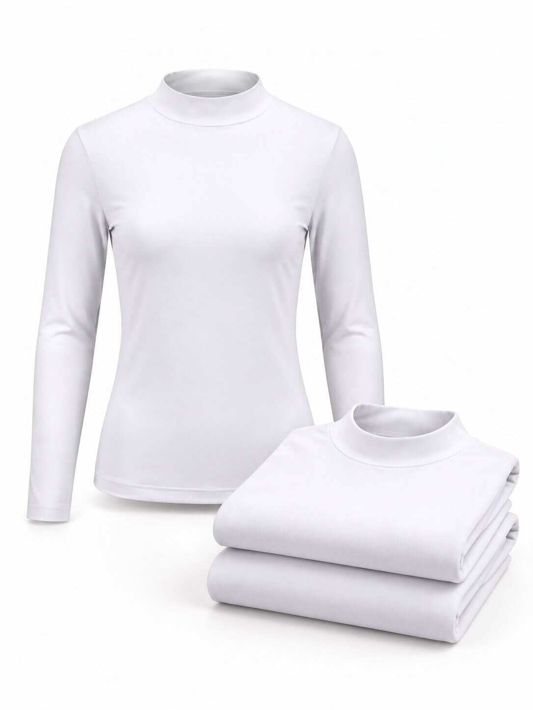 Women's Long Sleeve Mock Neck Golf Tops - 3-Pack