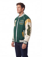 Varsity Baseball Jacket with Snap Front and Patches