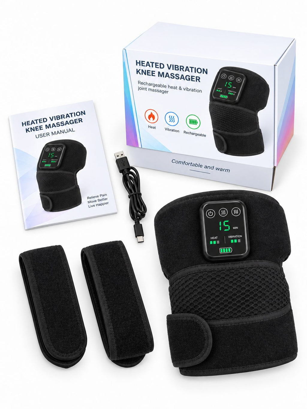 Rechargeable Heat & Vibration Joint Massager