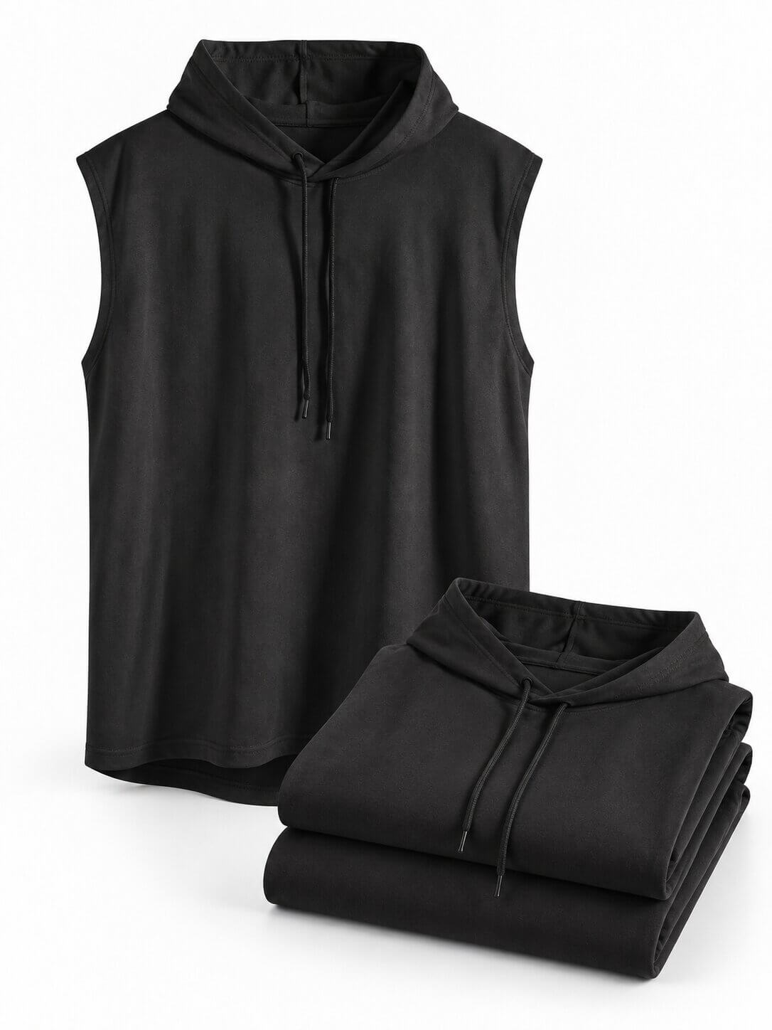 Men's Sleeveless Gym Hoodies - 3-Pack