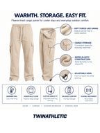 Fleece-Lined Cargo Pants with Adjustable Hems