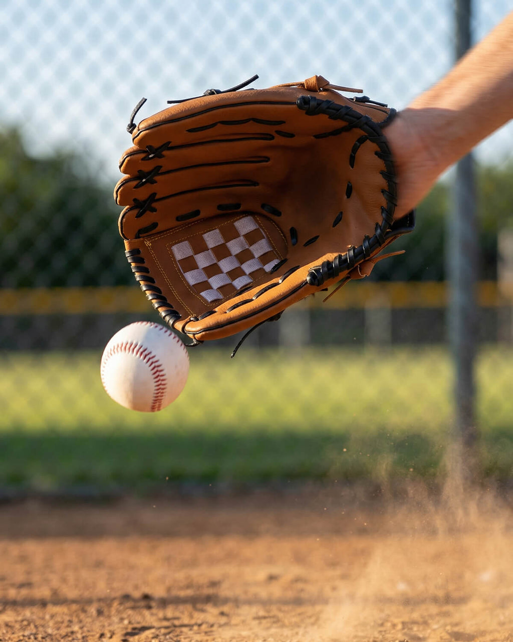 Baseball Fielding Glove with Woven Web Pocket