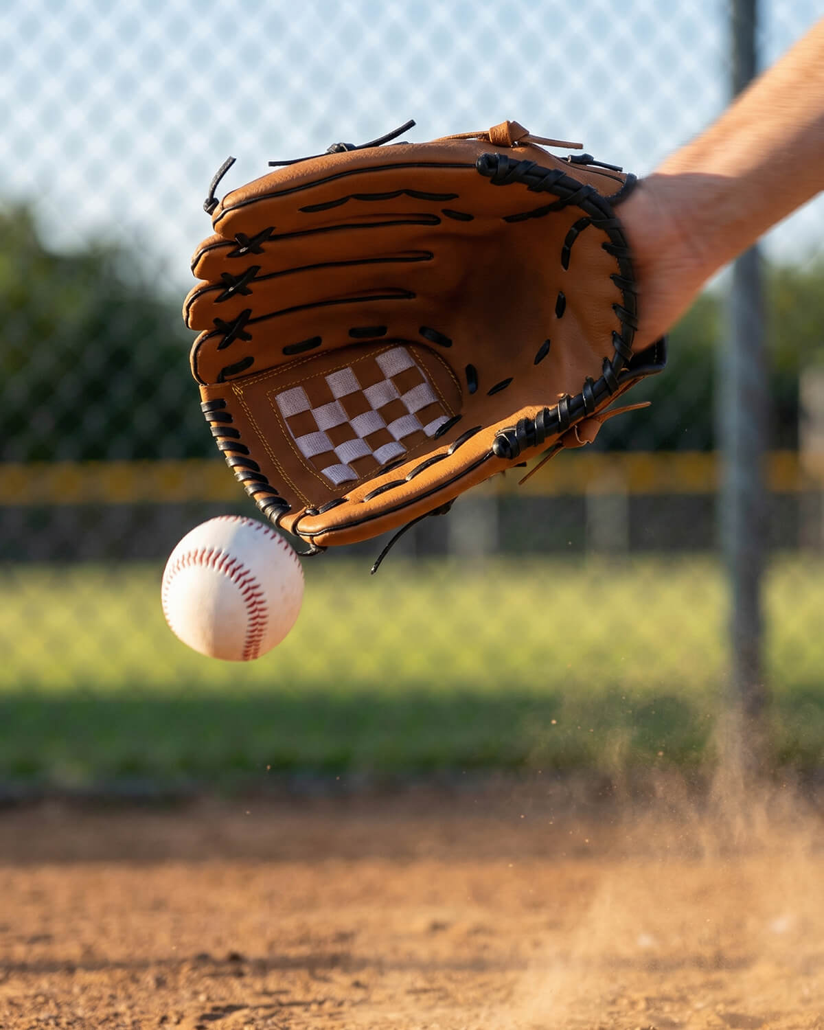 Baseball Fielding Glove with Woven Web Pocket