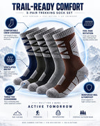 Cushioned Trekking Socks 5-Pack