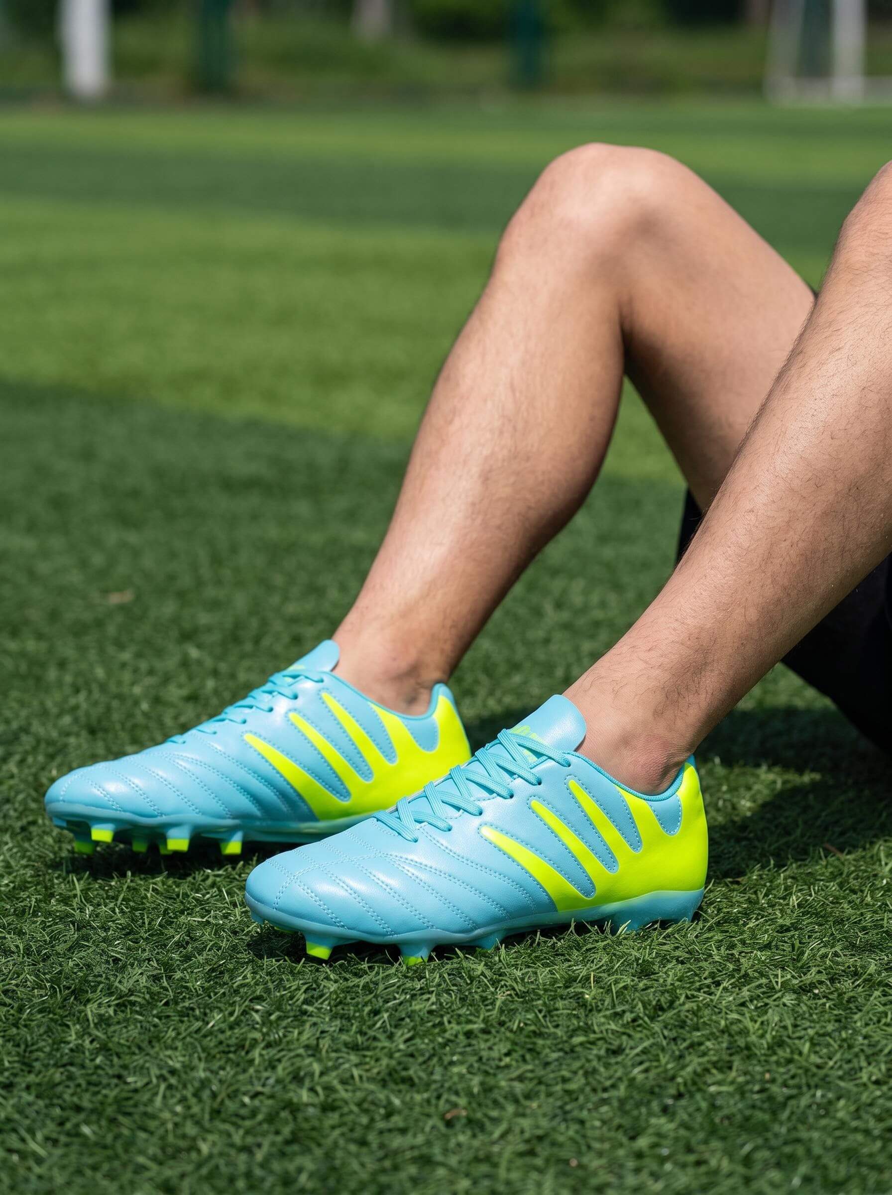 Soccer Cleats with Textured Upper and Molded Studs
