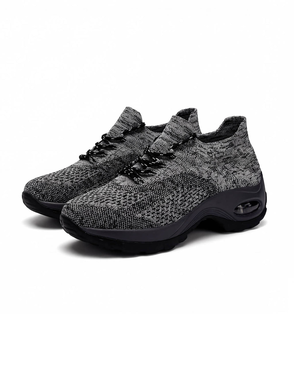 Air Cushion Knit Walking Shoes with Sock Collar