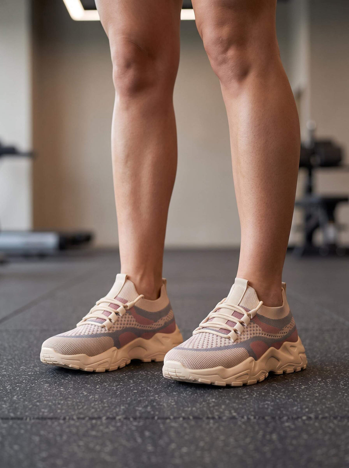 Sock-Fit Training Shoes with Elastic Lace System
