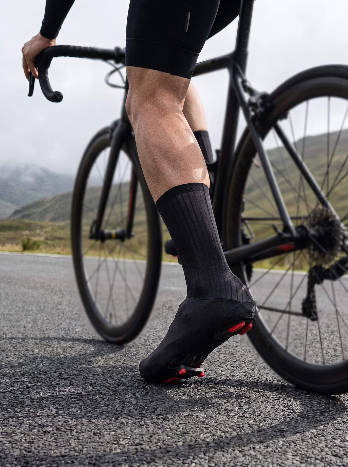 Cycling Shoe Covers with High-Cuff Stretch Fit