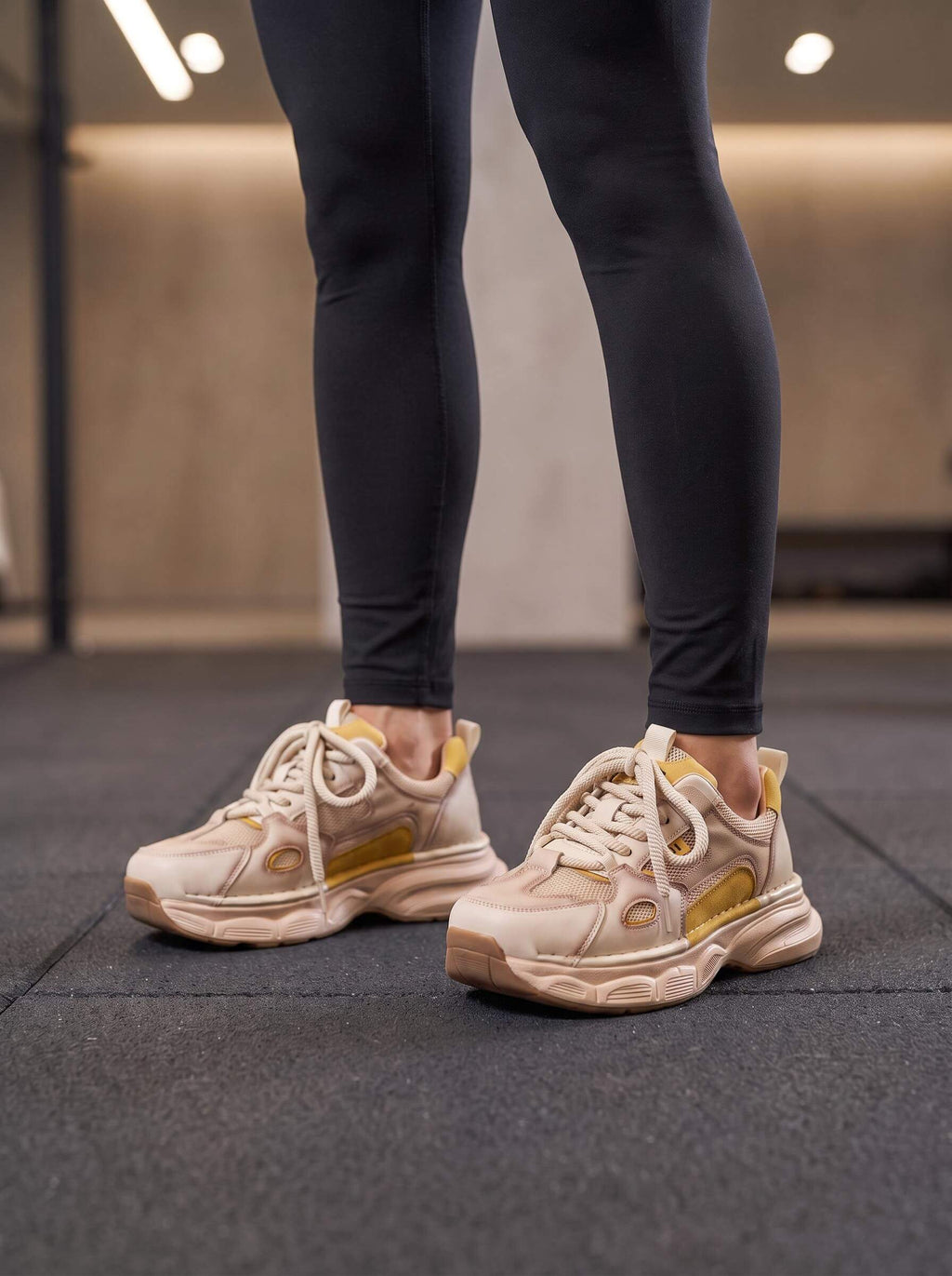 Women’s Chunky Training Shoes with Layered Mesh Upper