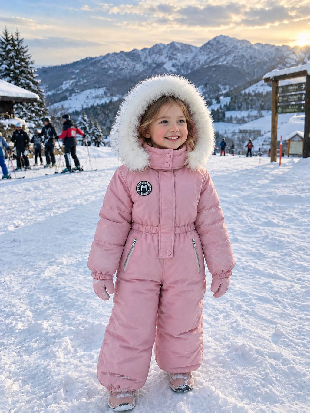 Kids' Padded One-Piece Hooded Snowsuit