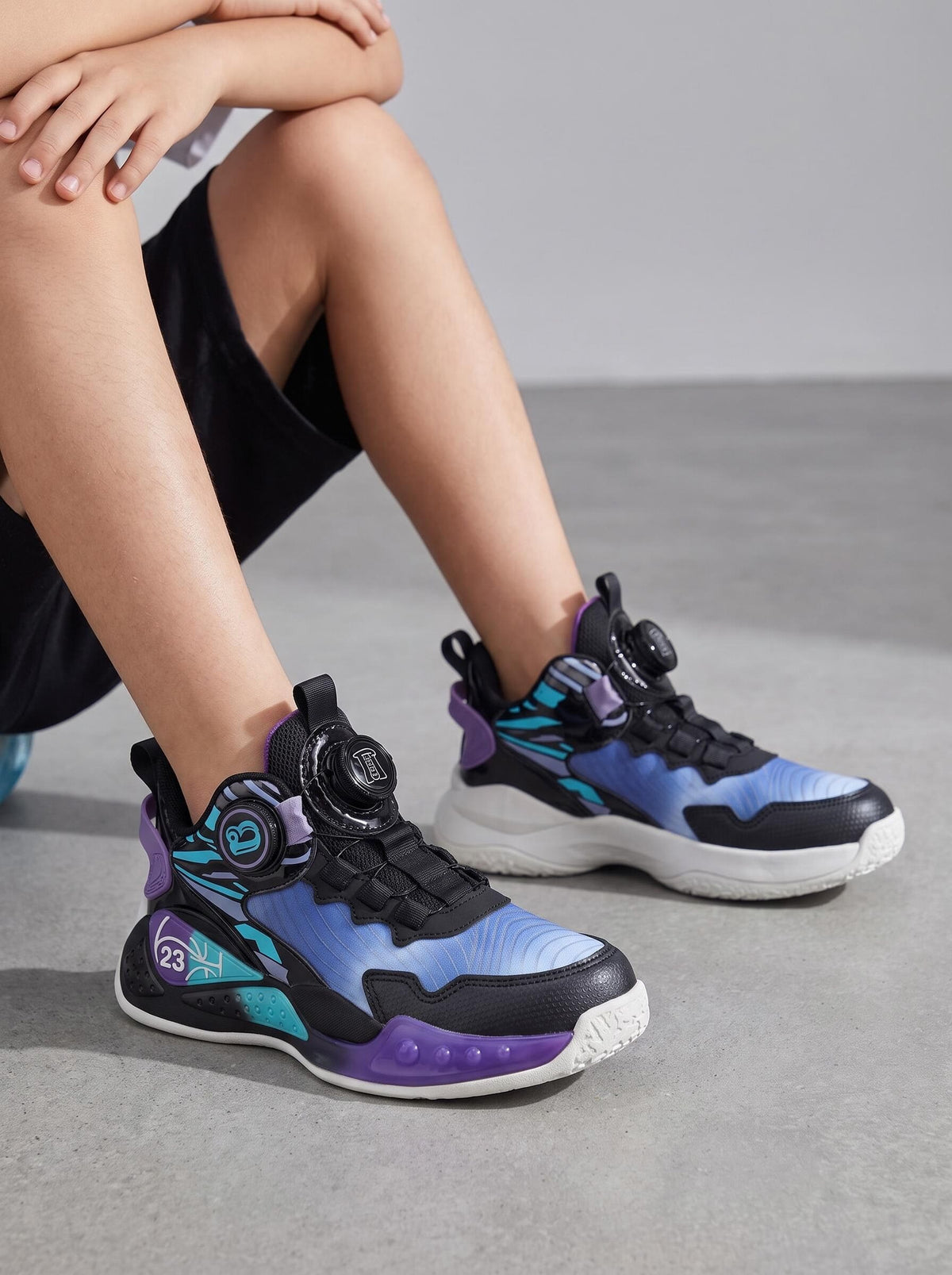 Kids' Dial-Closure Basketball Court Shoes