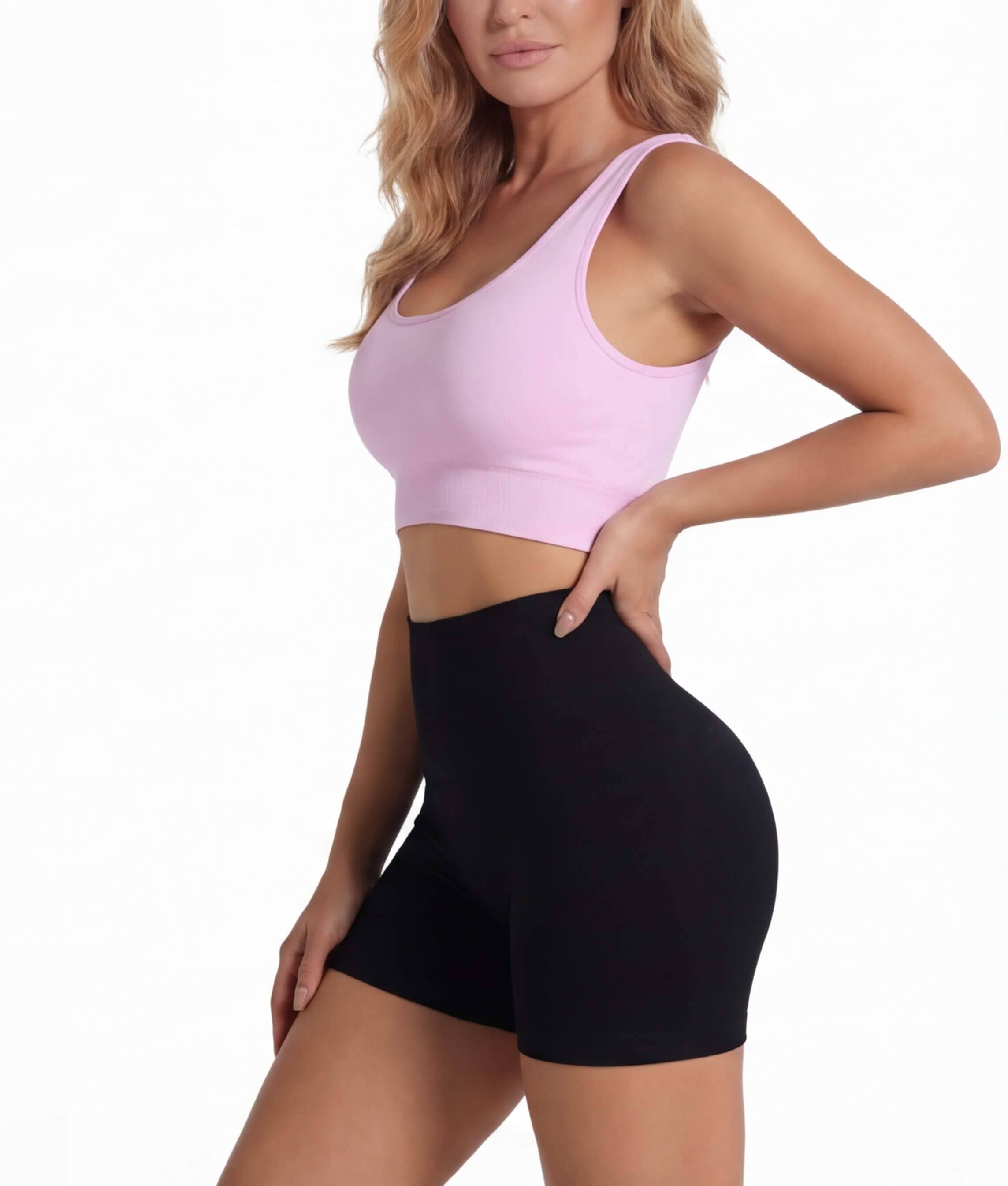 High-Waisted Seamless Workout Shorts with Stretch Fit