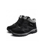Fleece-Lined Winter Hiking Boots with Hook-and-Loop Straps