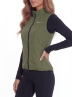 Women's Mesh-Back Cycling Wind Vest with Rear Pocket