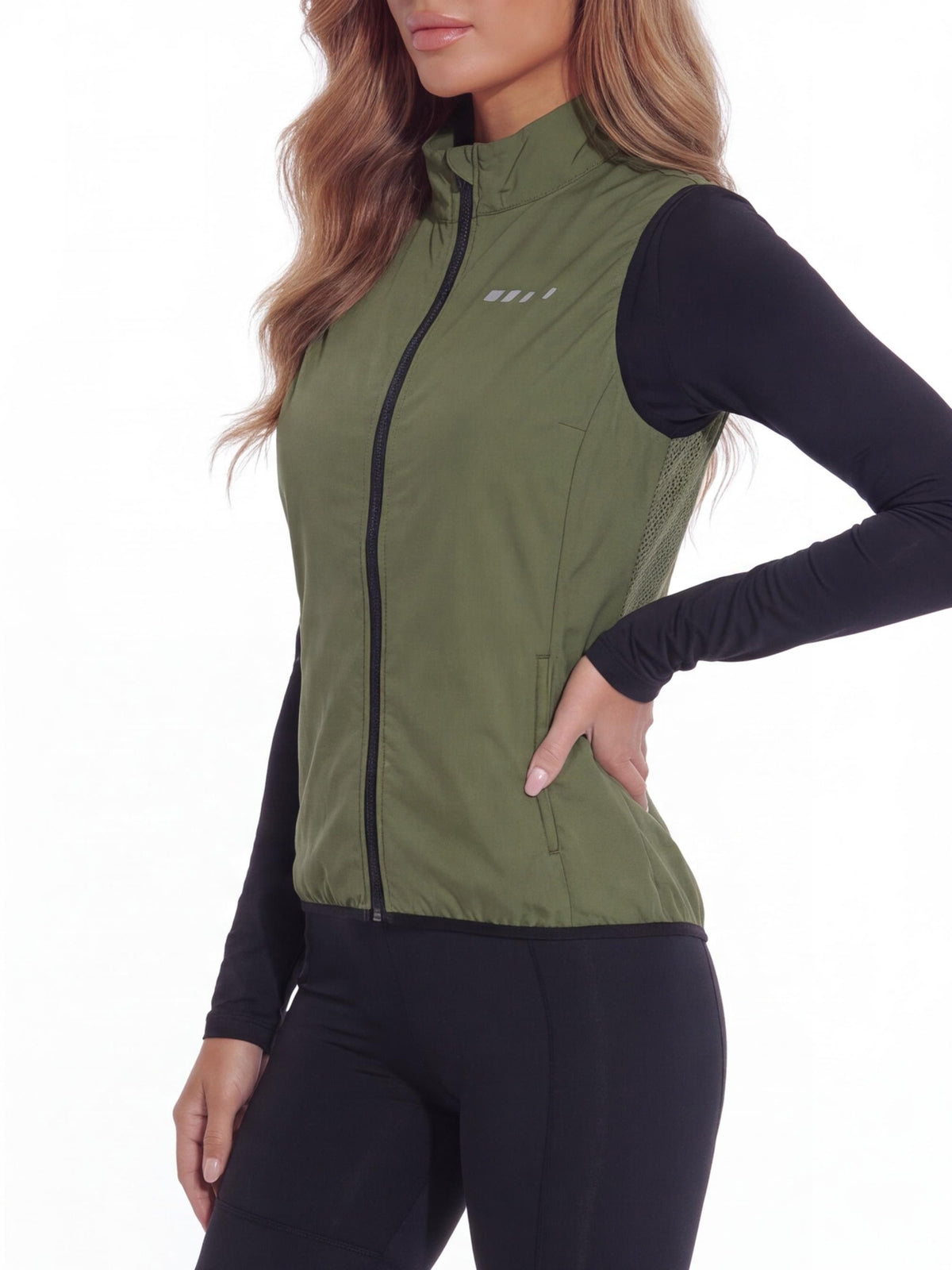 Women's Mesh-Back Cycling Wind Vest with Rear Pocket