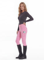 Equestrian Riding Breeches with High Waist and Pocket Flaps