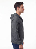 Hooded Waterproof Jacket with Full-Zip Front