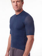 Short-Sleeve Cycling Jersey with Full-Length Front Zipper
