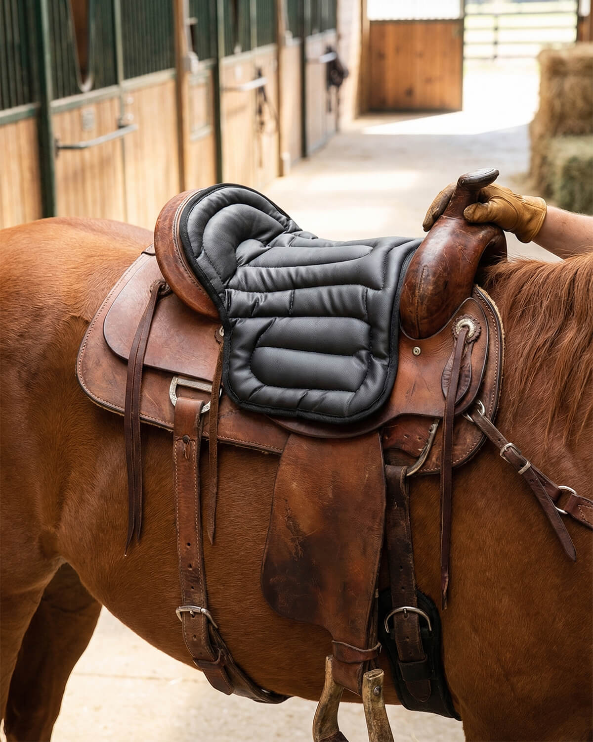 Western Saddle Seat Pad with Quilted Cushioning