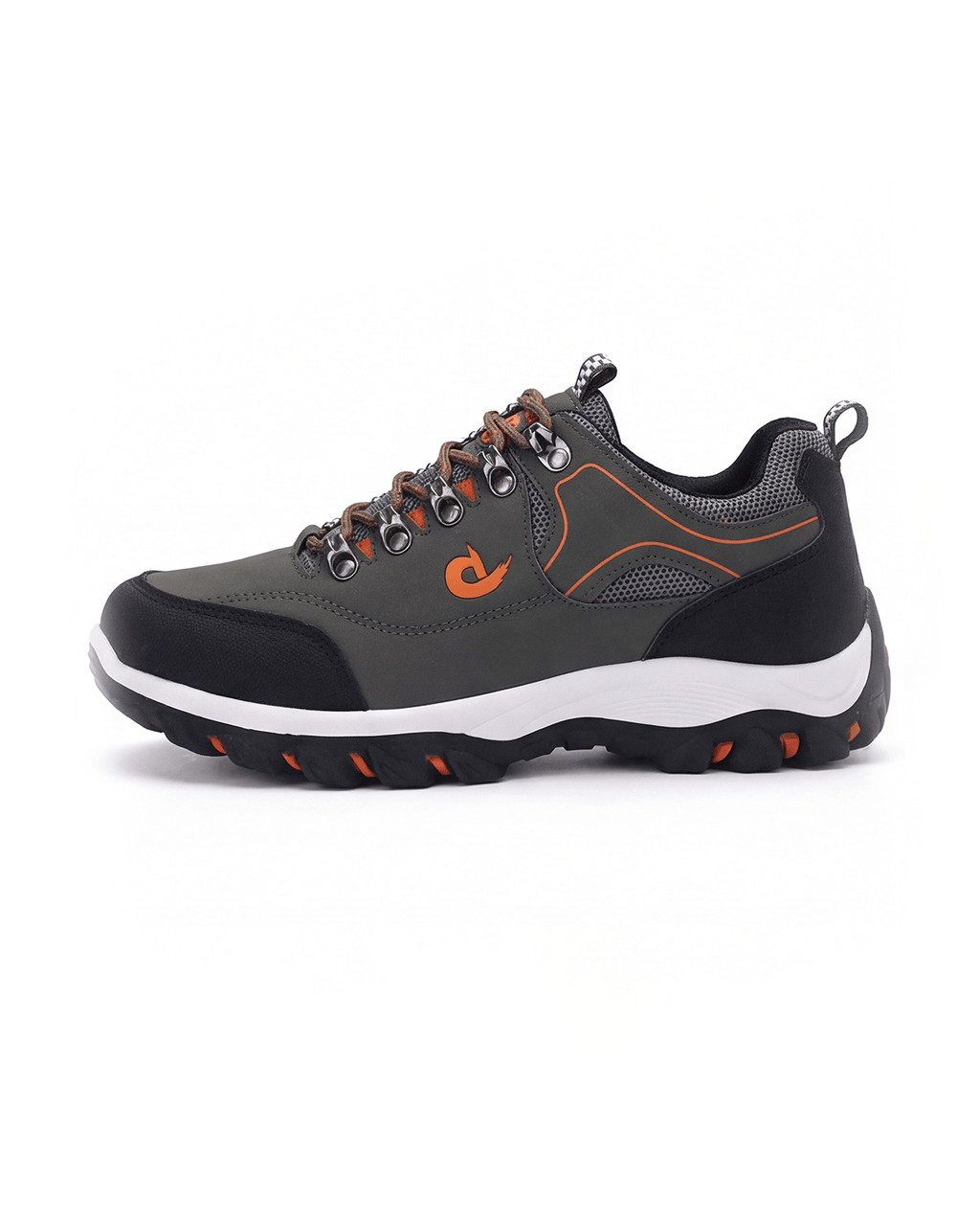 Outdoor Hiking Shoes with PU Leather-Style Upper and Lugged Sole